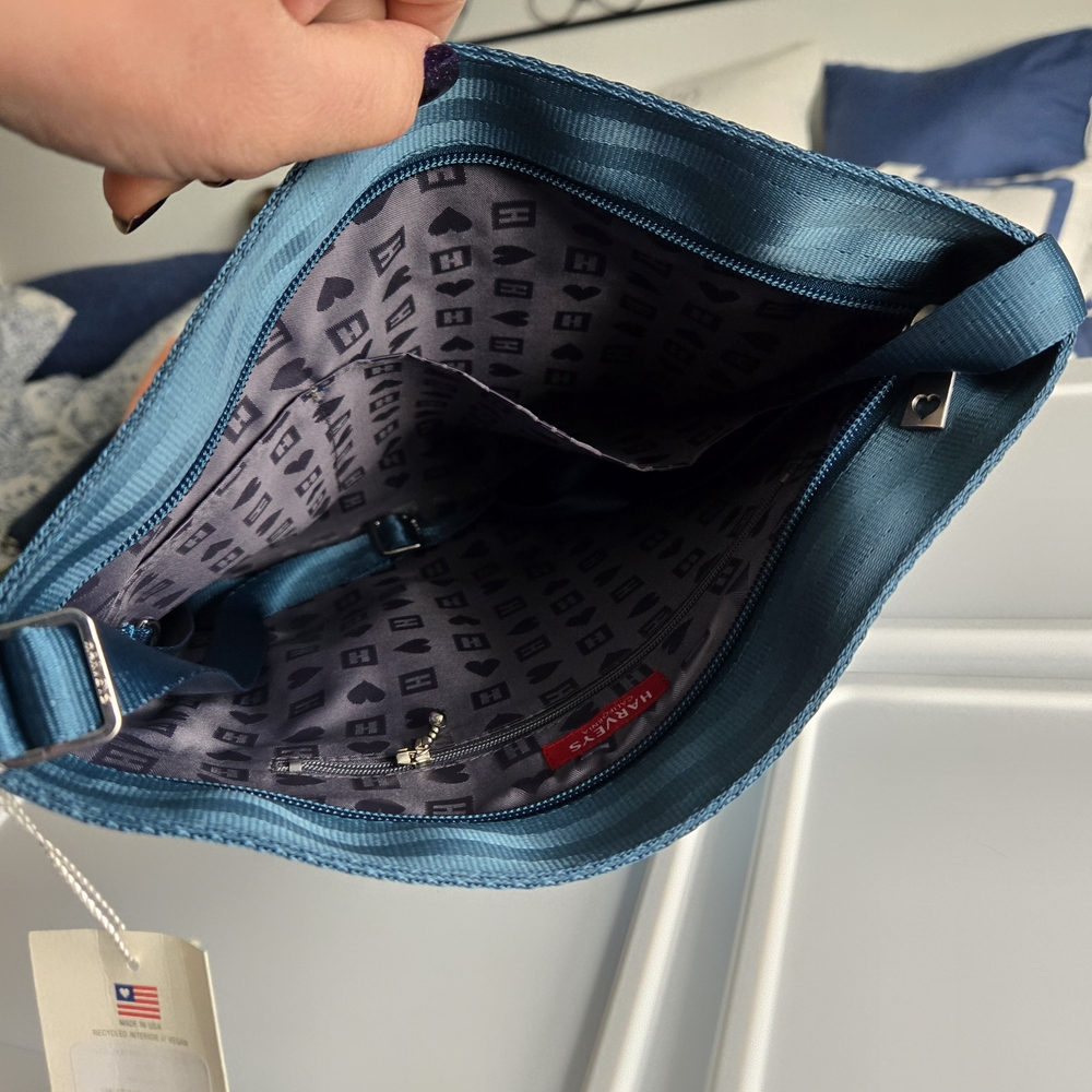 Teal Blue Men's Travel Pouch - Lightweight Zip Organizer - Picture 3 of 6